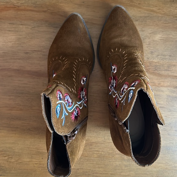 Carlos Santana Vivien Bourbon Brown Ankle Boots Booties - Picture 6 of 14